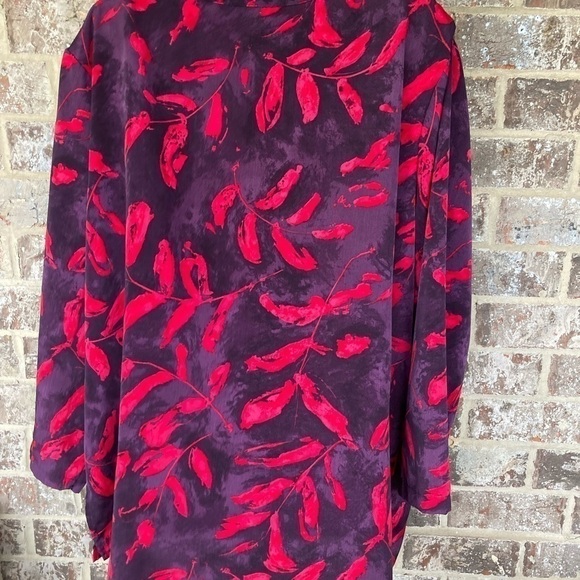 Vintage C.M.Shapes 3X leaves  Print Blouse Gorgeous 1980’s padded shoulders - Picture 6 of 12